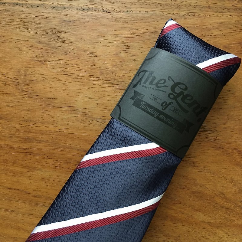 The GENT Steel Navy Pin Stripe Necktie - 領呔/呔夾 - 聚酯纖維 藍色