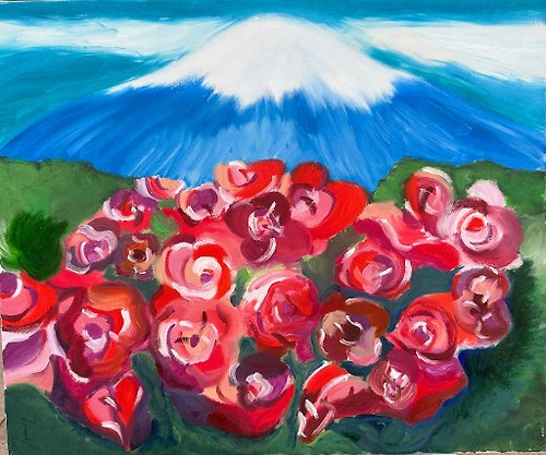 Fashionistize 抽象的富士山 - 原創油畫