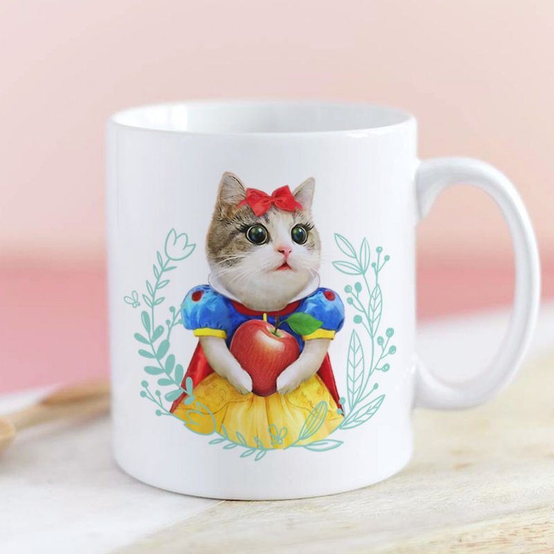 貓公主 Snow Cat 馬克杯 - 咖啡杯 - 瓷 白色