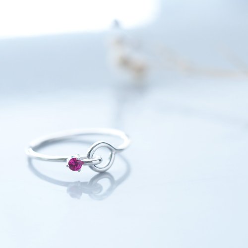cloud-jewelry Ruby stone ワイヤー リング シルバー