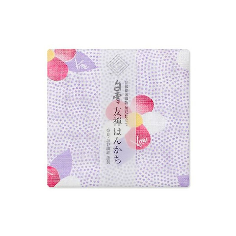 Kyoyuzen dyed handkerchief/camellia purple - ผ้าเช็ดหน้า - ผ้าฝ้าย/ผ้าลินิน สีม่วง