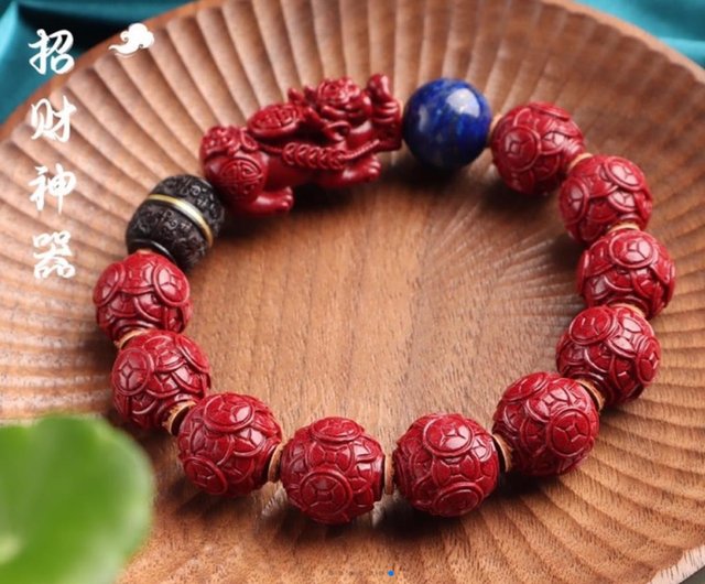 Natural Purple Golden Cinnabar Bracelet To Ward Off Evil Spirits