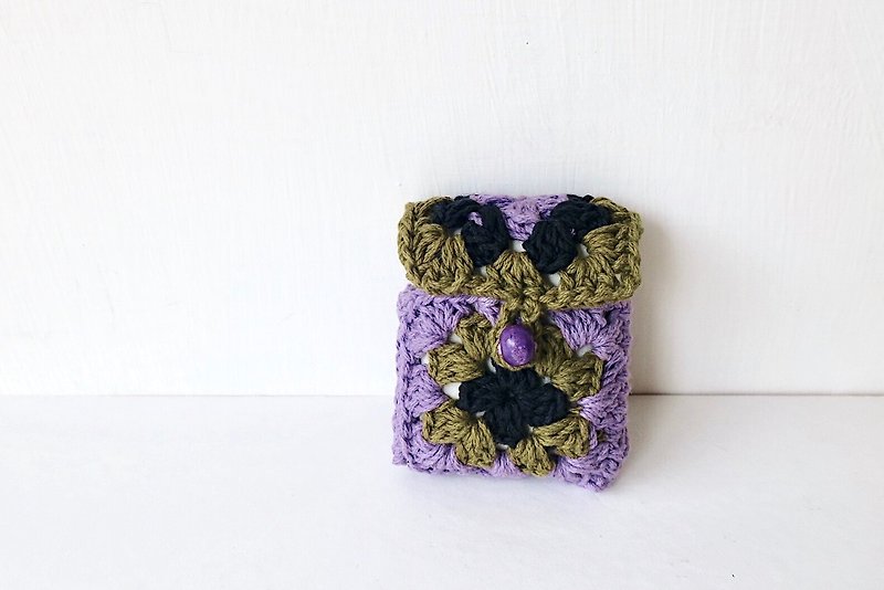 【endorphin】Knitted airpods case - Other - Cotton & Hemp Purple