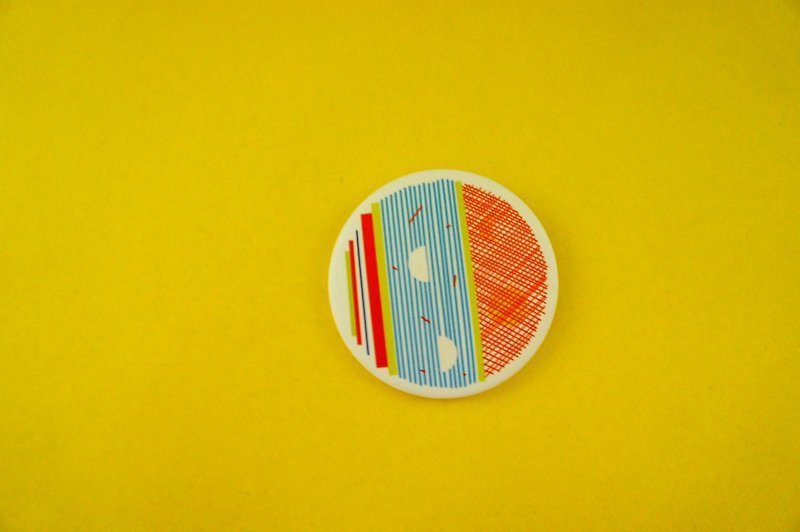 Play Line badge - เข็มกลัด/พิน - กระดาษ สีส้ม