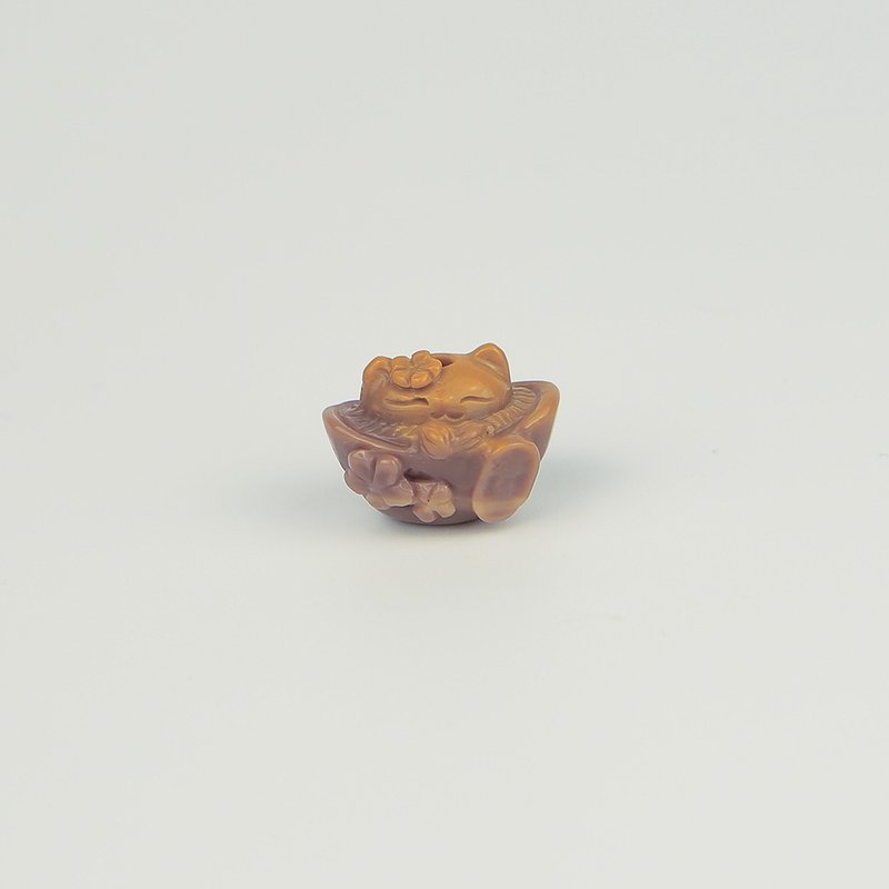 051943月夜定定貓/黃紫色/帶孔素材/月夜城/晶石/天然/水晶 - 金工/飾品 - 水晶 多色