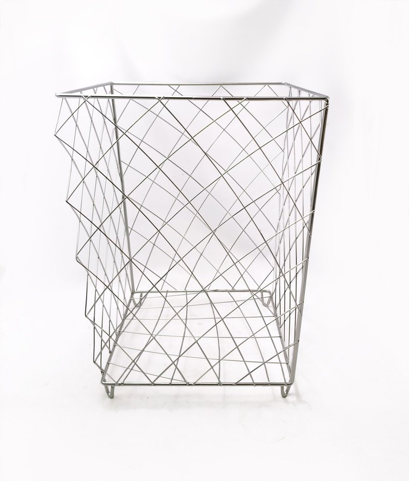 Design square Stainless Steel laundry basket with handle made of 304 stainless steel - Storage - Other Metals Silver