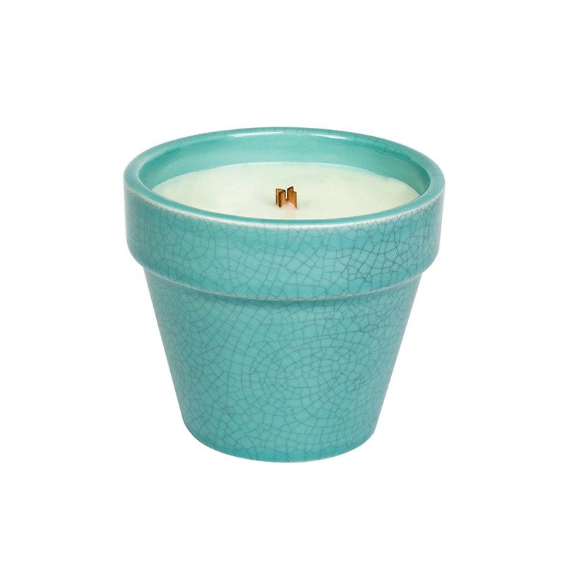 【VIVAWANG】 8.5oz herbal pots potted wax - pastoral melon - Candles & Candle Holders - Pottery Multicolor