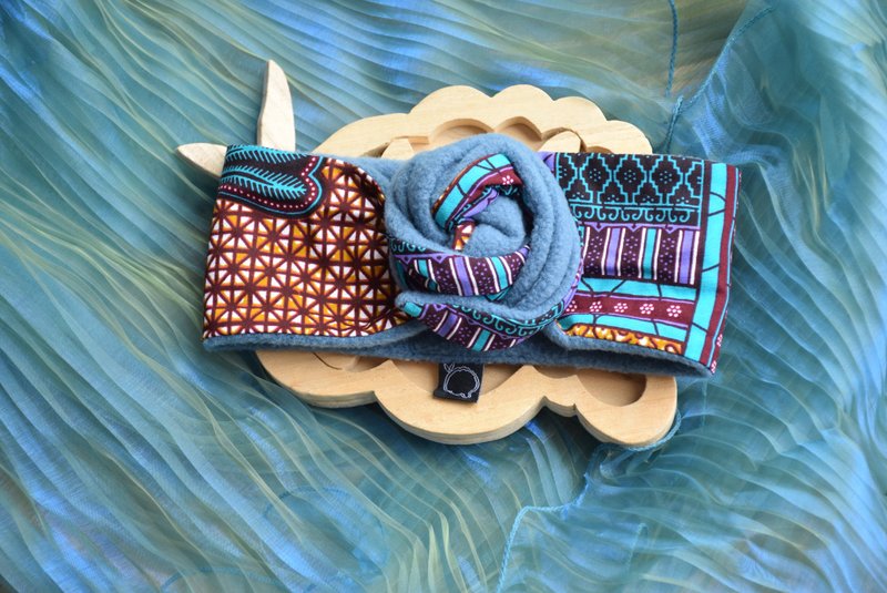 Galway •• Reversible headband w/ fleece (Blue) - 髮箍/髮帶 - 棉．麻 多色
