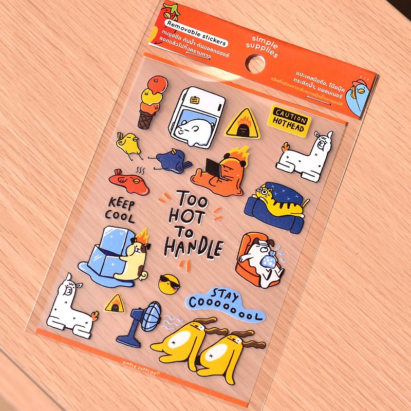Too Hot Too Handle Removable Stickers - Stickers - Waterproof Material Orange