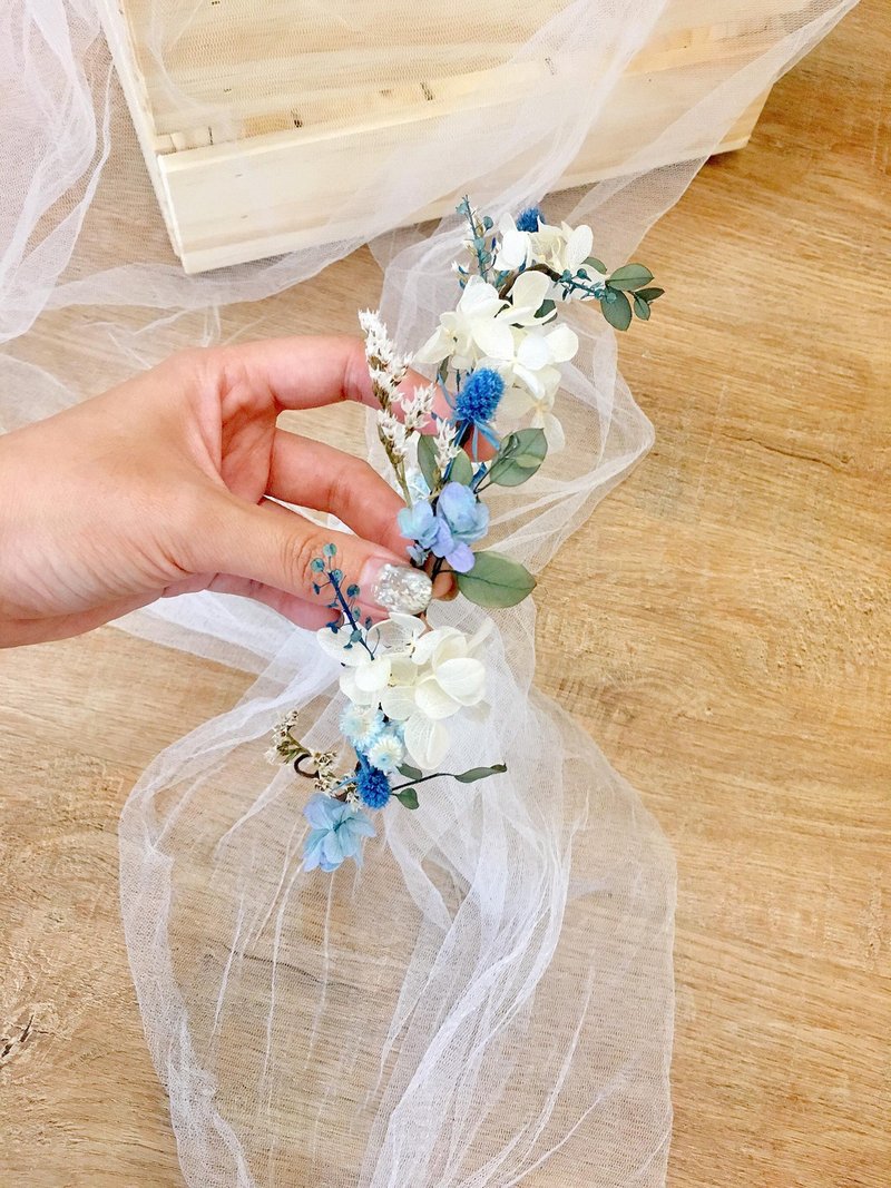 乾燥花飾品【天空之城】花圈 新秘飾品 乾燥花髮飾 新娘髮飾 - 髮夾/髮圈 - 植物．花 