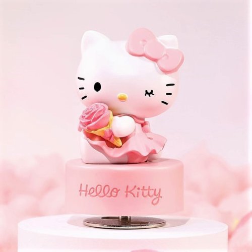 JARLL 讚爾藝術 Hello Kitty 玫瑰花 音樂盒 生日結婚情人節聖誕交換禮物