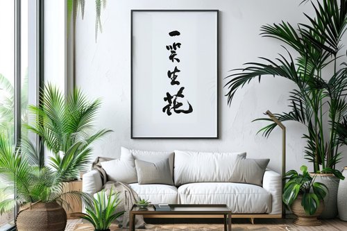 Lettres de Vie 一笑生花 無框畫(印刷) 書法相框 多尺寸可選