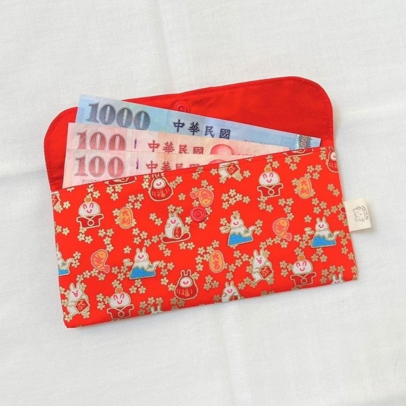 [Fast Shipping] Red Envelope Bag Passbook Storage Bag Red Envelope Lucky Cat Chai Chai Tiger Rabbit Flower - Chinese New Year - Cotton & Hemp 