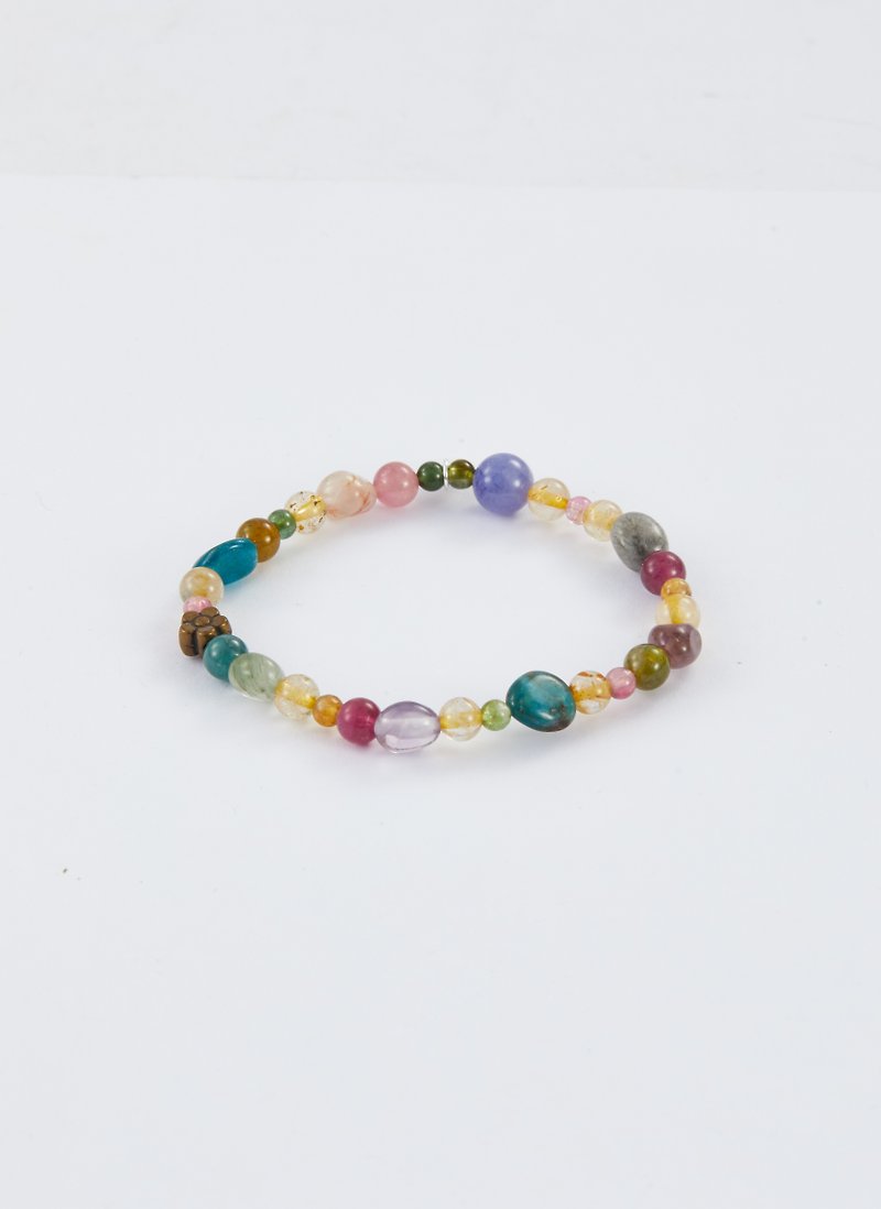 Tourmaline x Stone x Hair Crystal Bracelet - Bracelets - Crystal Multicolor