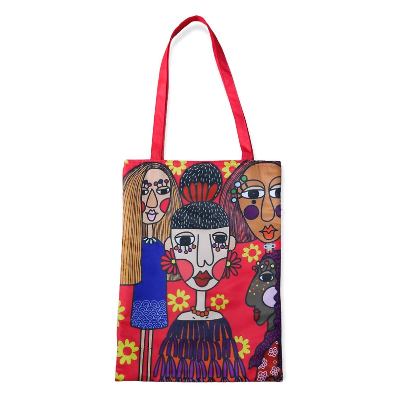 TOTE BAG / MY FRIENDS / RED - Handbags & Totes - Other Materials Multicolor