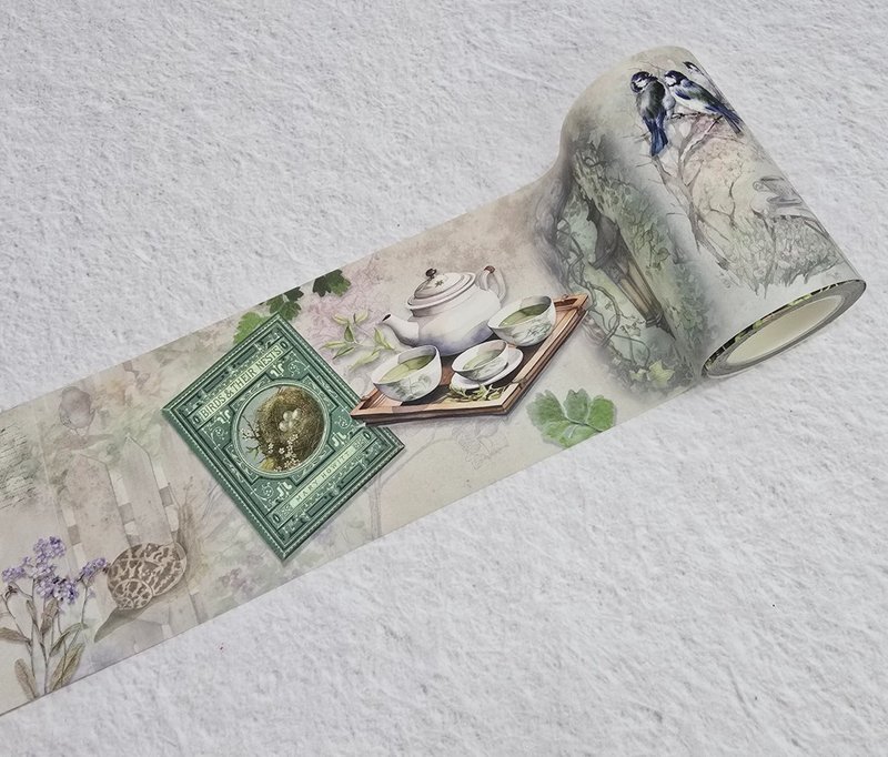 Forest journal extra wide washi tape - 紙膠帶/和紙/PET - 紙 綠色