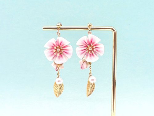 全10色⟫ 零れ桜のピアス （ つまみ細工＊受注制作 ） | iichi