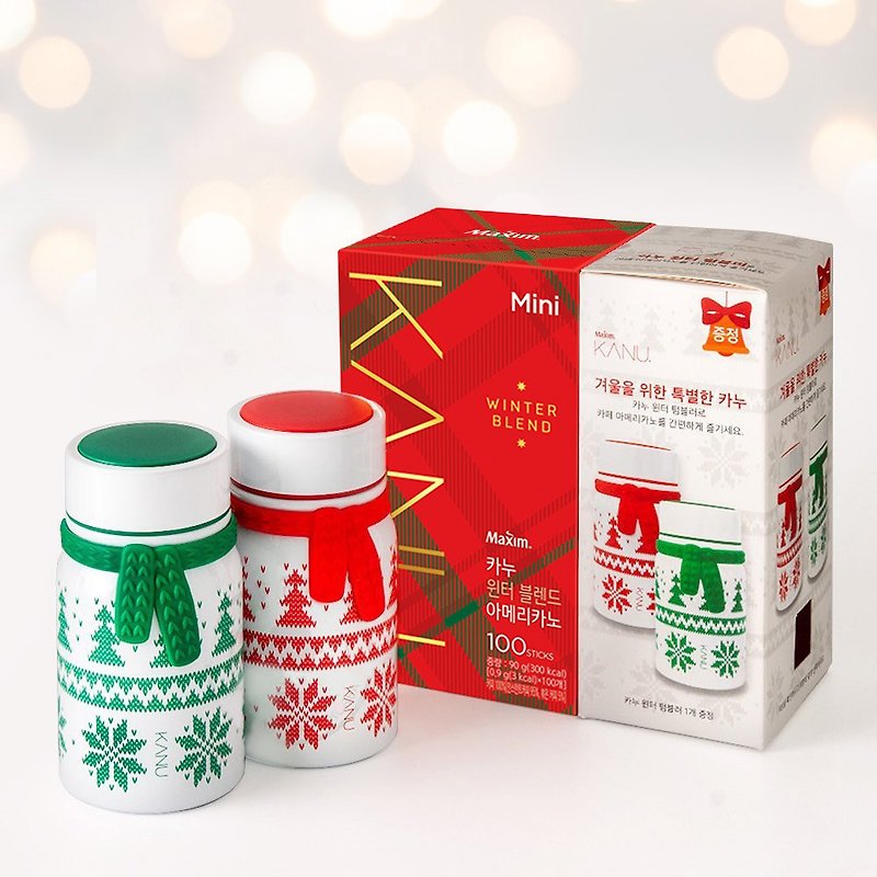 【現貨】KANU 聖誕深烘美式咖啡0.9gx100入-贈聖誕保溫杯320ml
