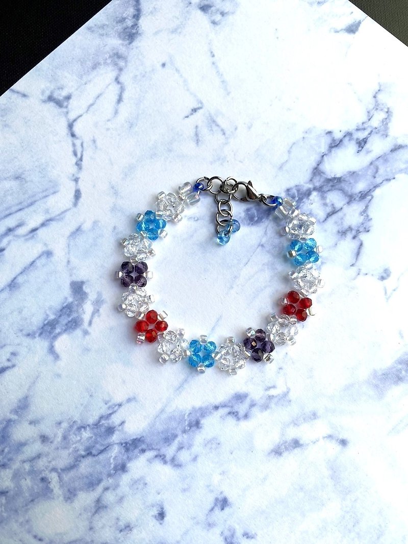Unique design Czech crystal Japanese beads handmade braided bracelet - Bracelets - Glass Multicolor