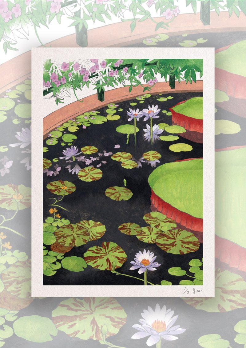 藝術微噴複製圖 | 【荷花池】 - 海報/掛畫 - 紙 綠色