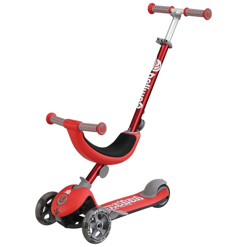 鋁合金 運動用品/健身器材 紅色 - Holiway Motion4in1 全功能學步滑板車-瑪瑙紅