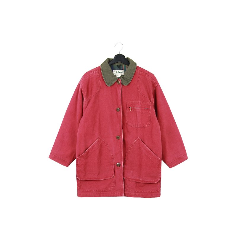 Back to Green :: LLBean Tooling Jacket Carmine Lining Plaid Flannel vintage (L-04) - เสื้อโค้ทผู้ชาย - ผ้าฝ้าย/ผ้าลินิน 