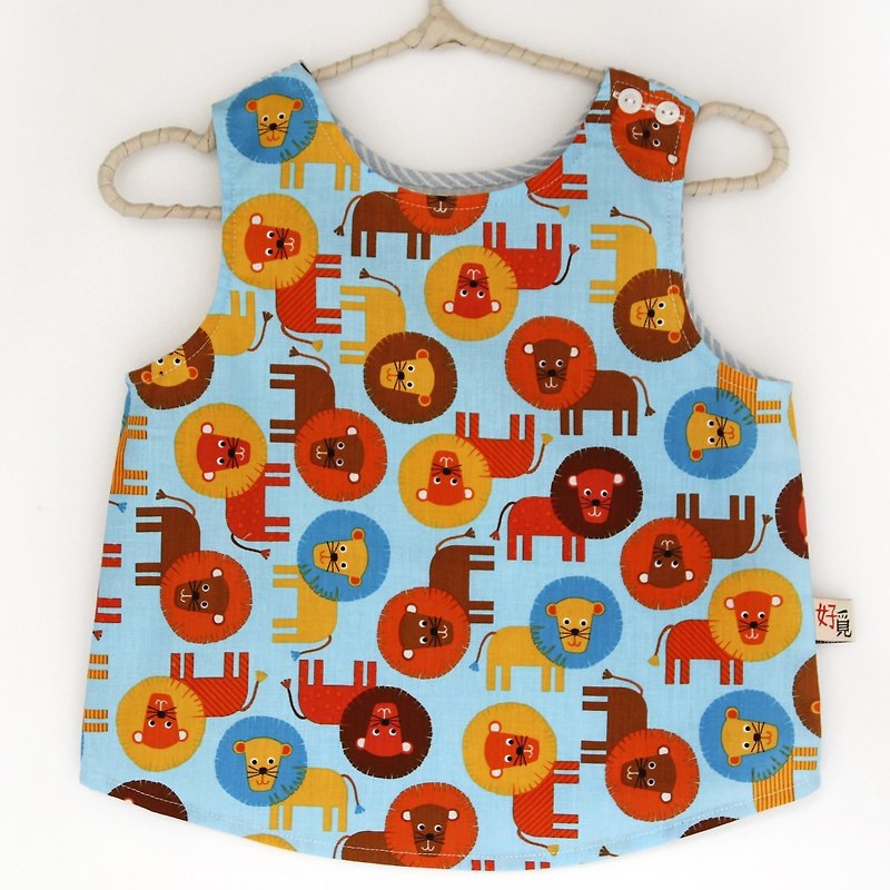 Handmade double-sided vest - Little Lion King - เสื้อยืด - ผ้าฝ้าย/ผ้าลินิน หลากหลายสี