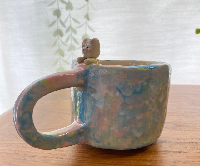 Cute cloud-shaped handmade ceramic mug. - Shop cher's pottery Cups - Pinkoi