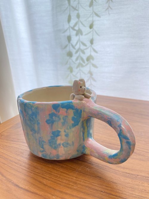 Handmade ceramic mug with witch cat design and a super cute magic broom -  Shop cher's pottery Mugs - Pinkoi