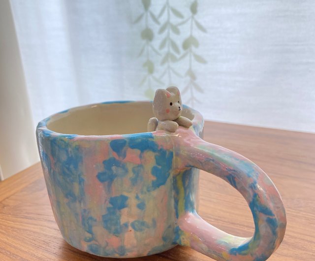 Cute cloud-shaped handmade ceramic mug. - Shop cher's pottery Cups - Pinkoi