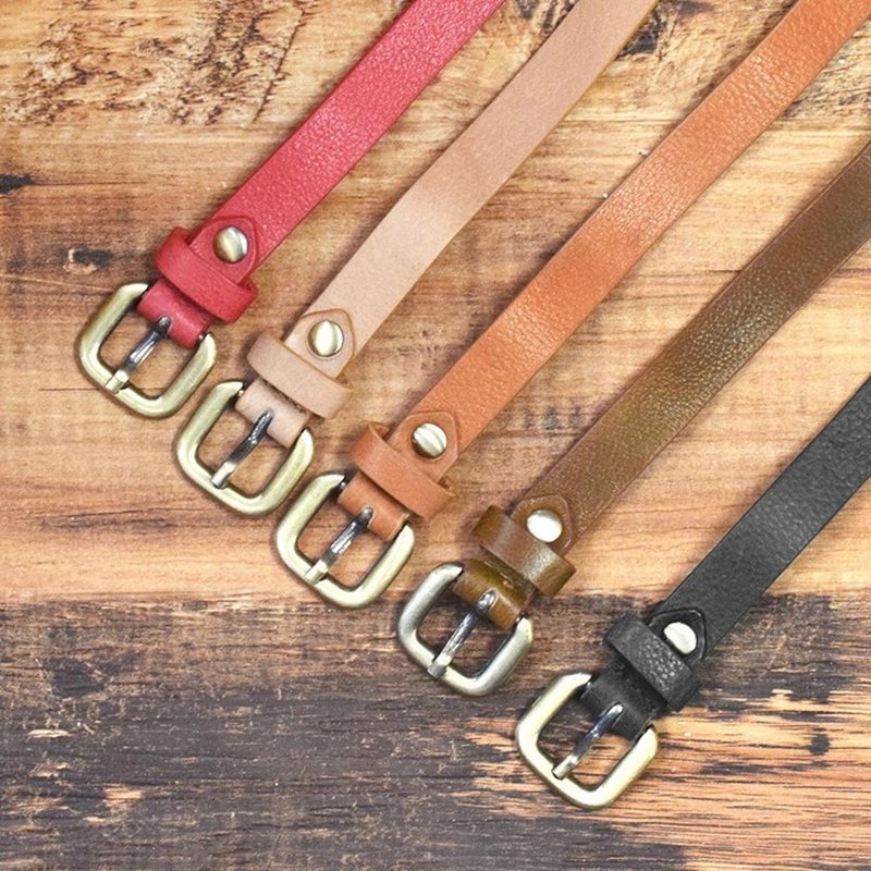 Thin belt, high-quality soft tanned leather, slim, Business Fashion Casual leather belt, cowhide - อื่นๆ - หนังแท้ หลากหลายสี