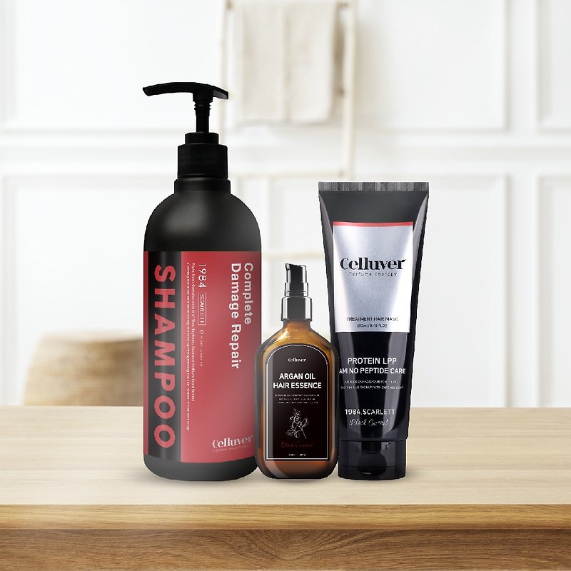 Celluver Fragrance Korean Herbal Hair Care Group Fragrance Shampoo + Rinse-Free Hair Oil + Keratin Hair Mask - แชมพู - วัสดุอื่นๆ หลากหลายสี
