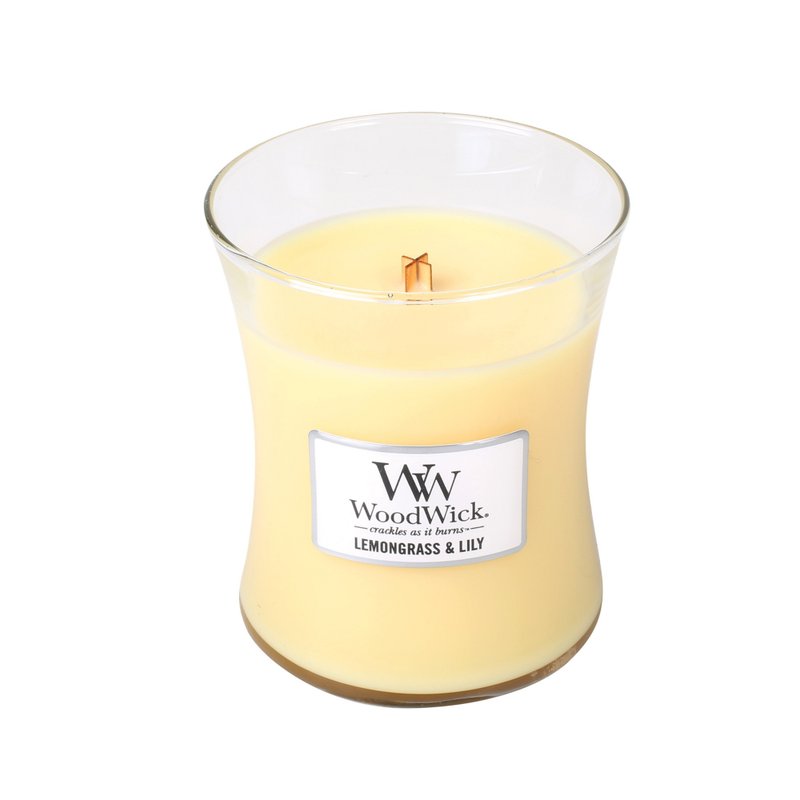 [VIVAWANG] WoodWick Fragrance Medium Cup Wax Narcissus Lemongrass - Candles & Candle Holders - Wax Yellow