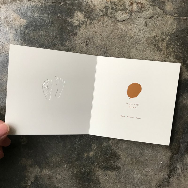 彌月卡/訂做腳丫+頭像或半身像/100張 - 卡片/明信片 - 紙 多色