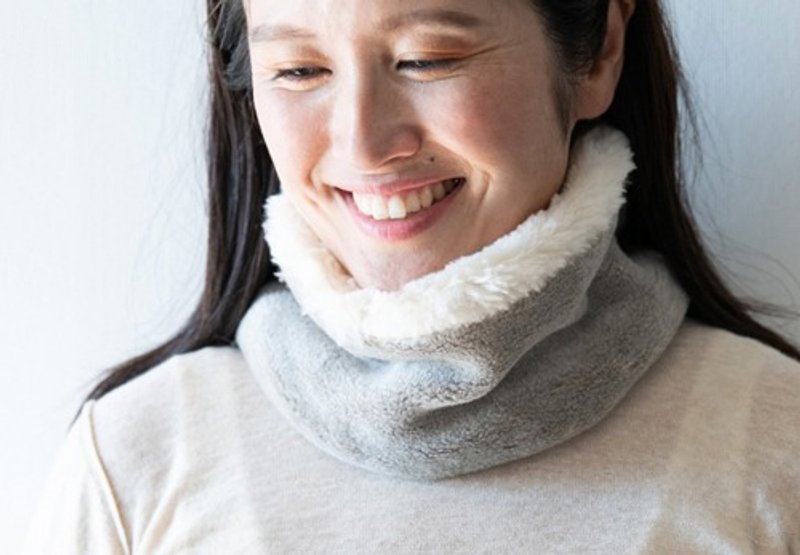 Reversible Organic Cotton Fur Neck Warmer [Yak Blend Fur x Supima Cotton Fur] - ผ้าพันคอ - ผ้าฝ้าย/ผ้าลินิน 