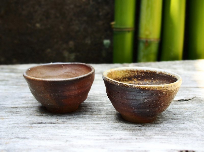 備前焼 ぐい呑み(2個セット)　gi-144 - 花瓶/陶器 - 陶 咖啡色