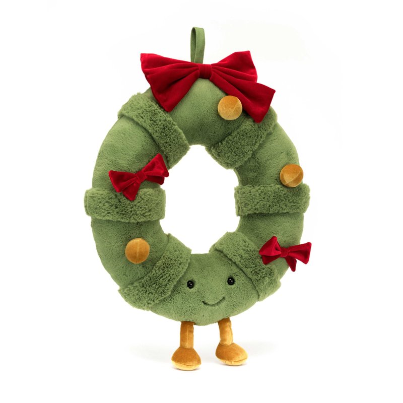 Amuseable Decorated Christmas Wreath - Stuffed Dolls & Figurines - Polyester Green