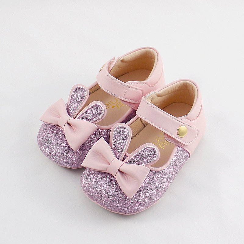 台灣手工製造兔子跳跳寳寳鞋娃娃鞋-粉色 - 男/女童鞋 - 真皮 