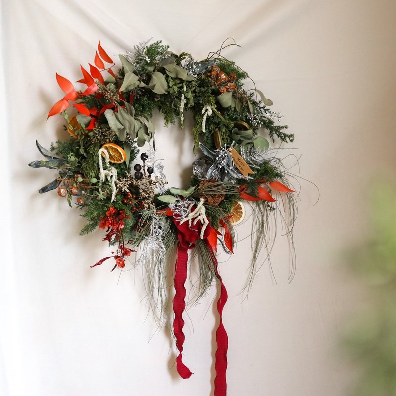 【遇見恆久】冬日詩篇日本進口永生不凋雪松聖誕花圈 - 乾燥花/永生花 - 植物．花 