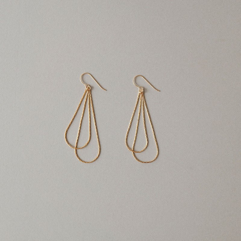 【NEW】14kgf Loop  Earrings - 耳環/耳夾/耳骨夾 - 其他金屬 金色