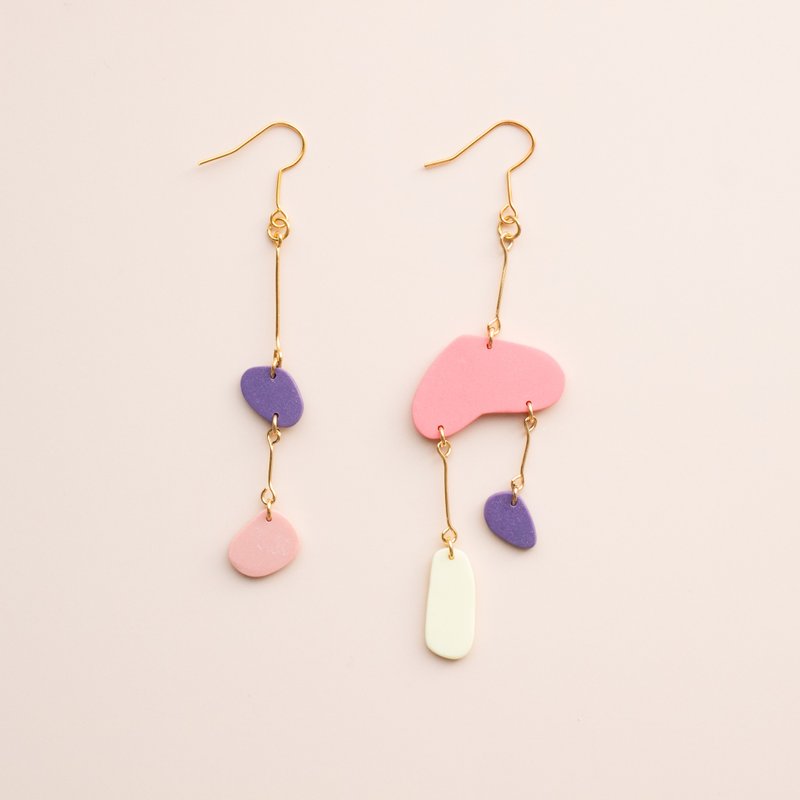 enogu -macaron- type-a (ピアス/イヤリング) - 耳環/耳夾/耳骨夾 - 塑膠 粉紅色