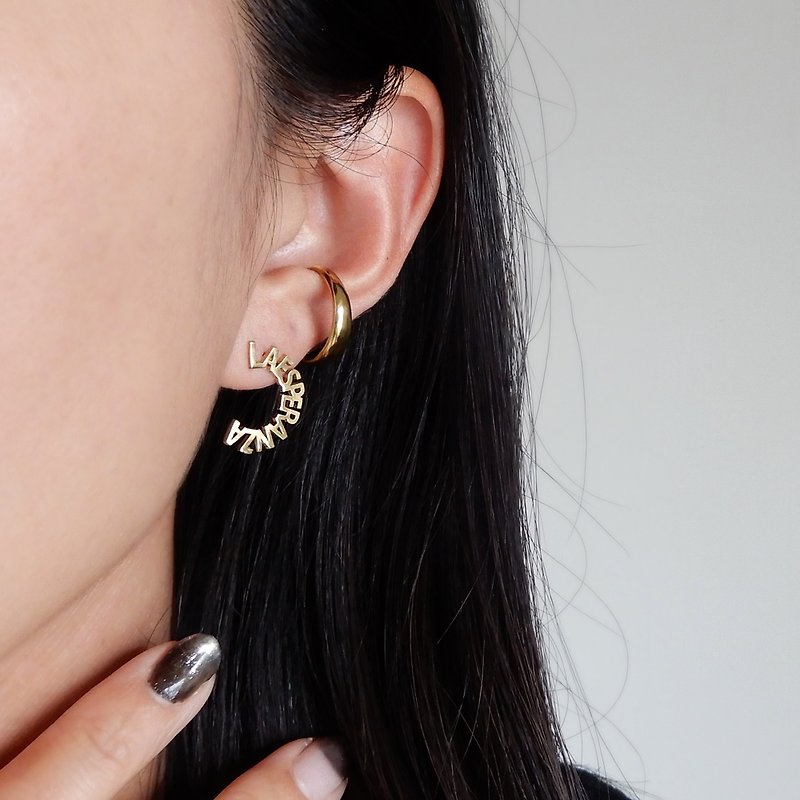 Half circle earrings / brass - ต่างหู - ทองแดงทองเหลือง สีทอง