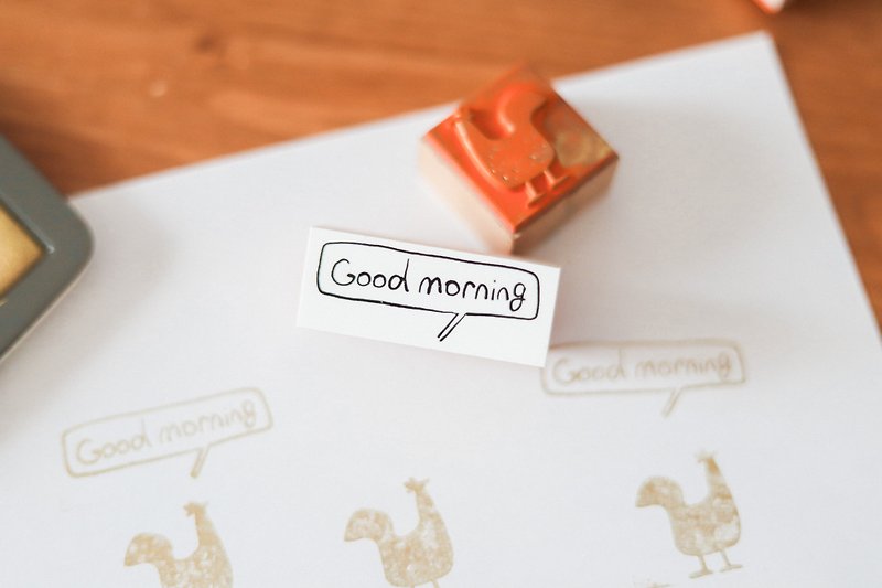 GOOD MORNING! /メッセージシリーズ - はんこ・スタンプ台 - 木製 