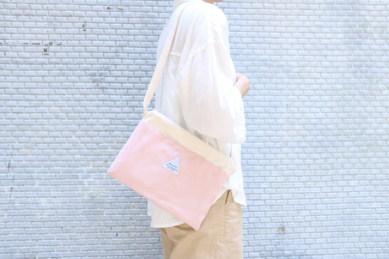 MaryWil Postcard Pack - Pink - กระเป๋าแมสเซนเจอร์ - ผ้าฝ้าย/ผ้าลินิน สึชมพู