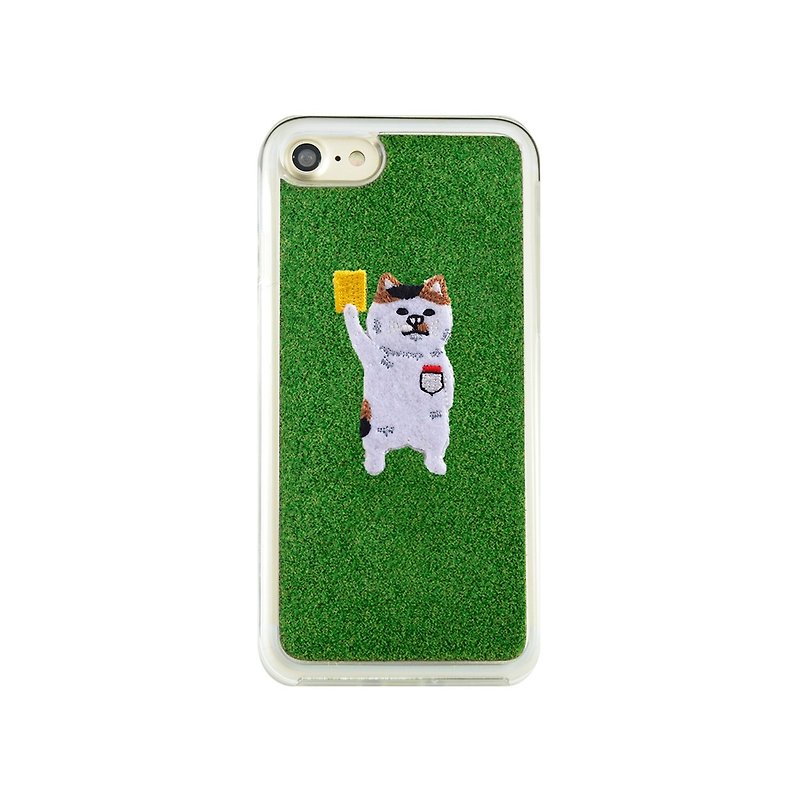 Shibaful iPhone 8/7/8 Plus 磨坊盡頭公園 裁判貓 草皮手機殼 - 手機殼/手機套 - 其他材質 綠色