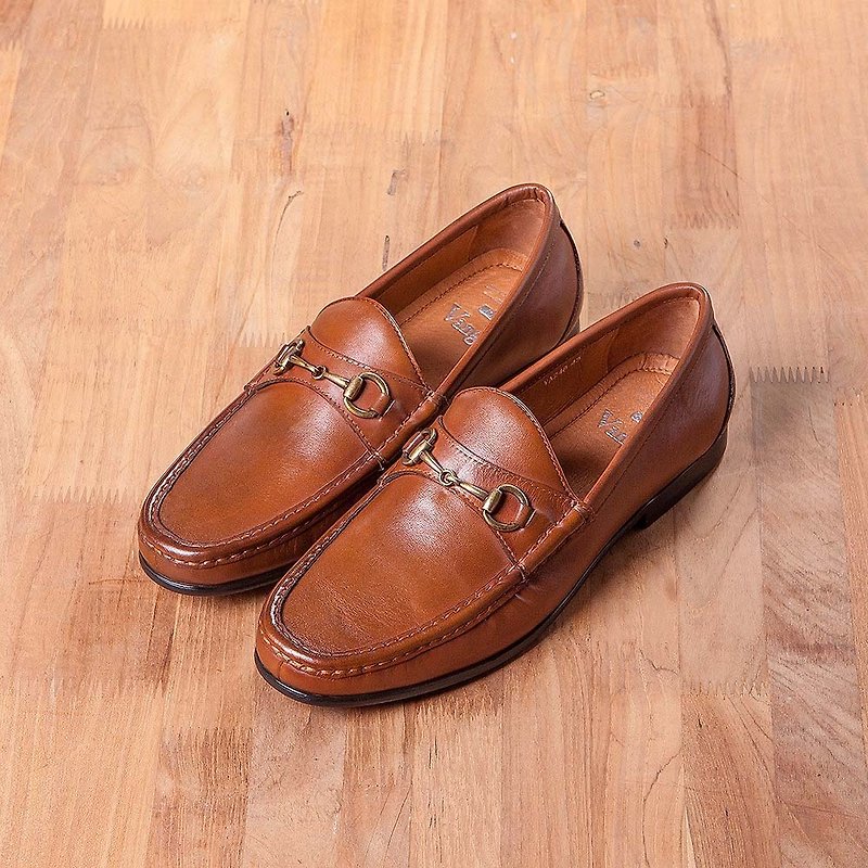 Vanger Gentleman Bronze Horsebit Loafers-Va248 Brown - รองเท้าอ็อกฟอร์ดผู้ชาย - หนังแท้ สีนำ้ตาล