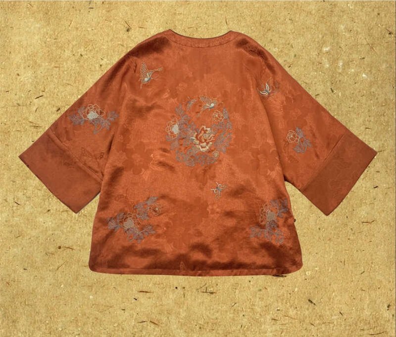 Luoxia new Chinese retro Xiangyun yarn beautiful top - เสื้อผู้หญิง - ผ้าไหม หลากหลายสี