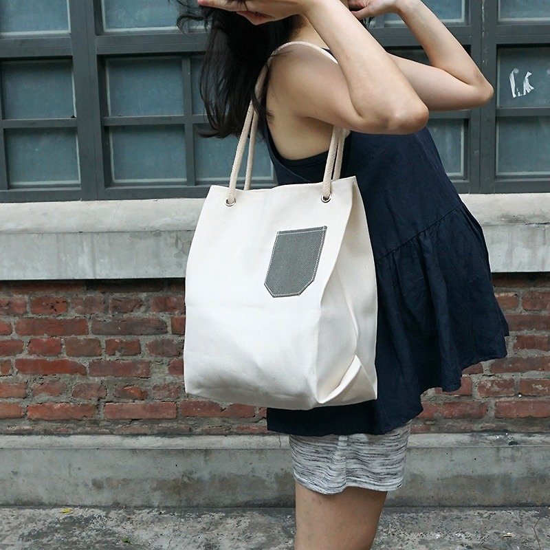 Holiday style refreshing linen bag-beige - Messenger Bags & Sling Bags - Cotton & Hemp Gray
