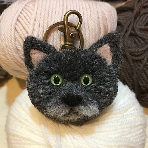 VV Pet 客製化寵物紀念品 純手工迷你貓咪寶寶鑰匙圈