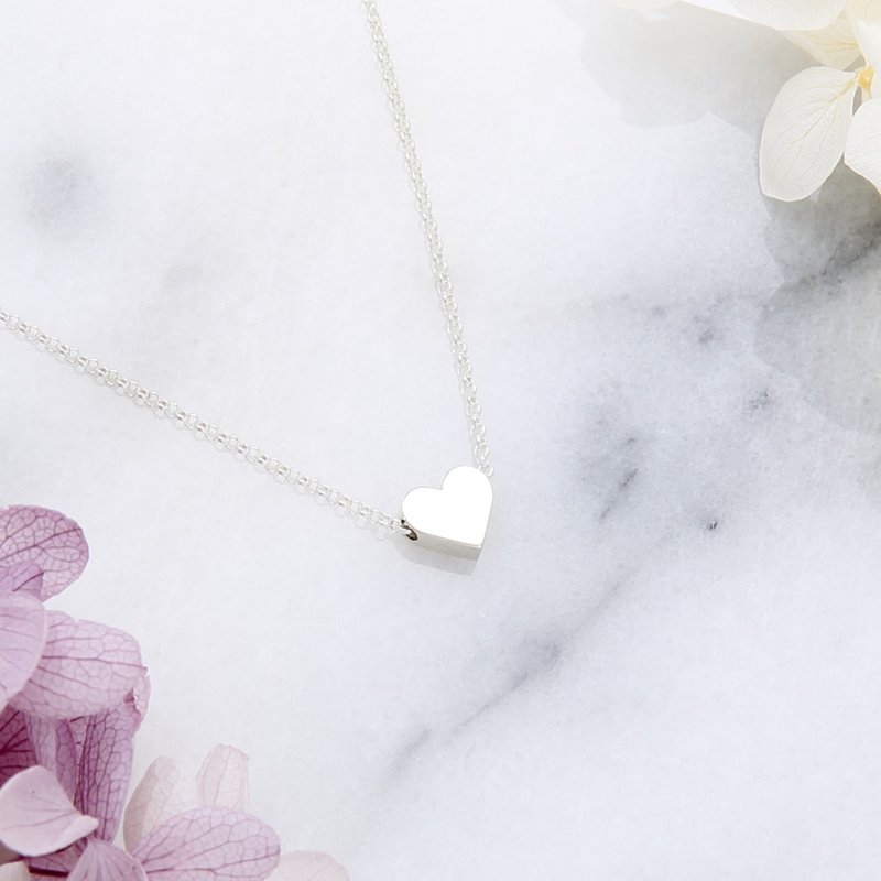 【Angel & Me】Love Heart s925 sterling silver necklace Christmas Birthday gift - สร้อยคอ - เงินแท้ สีเงิน